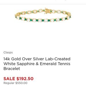 14k Gold Over Silver Emerald Tennis Bracelet
